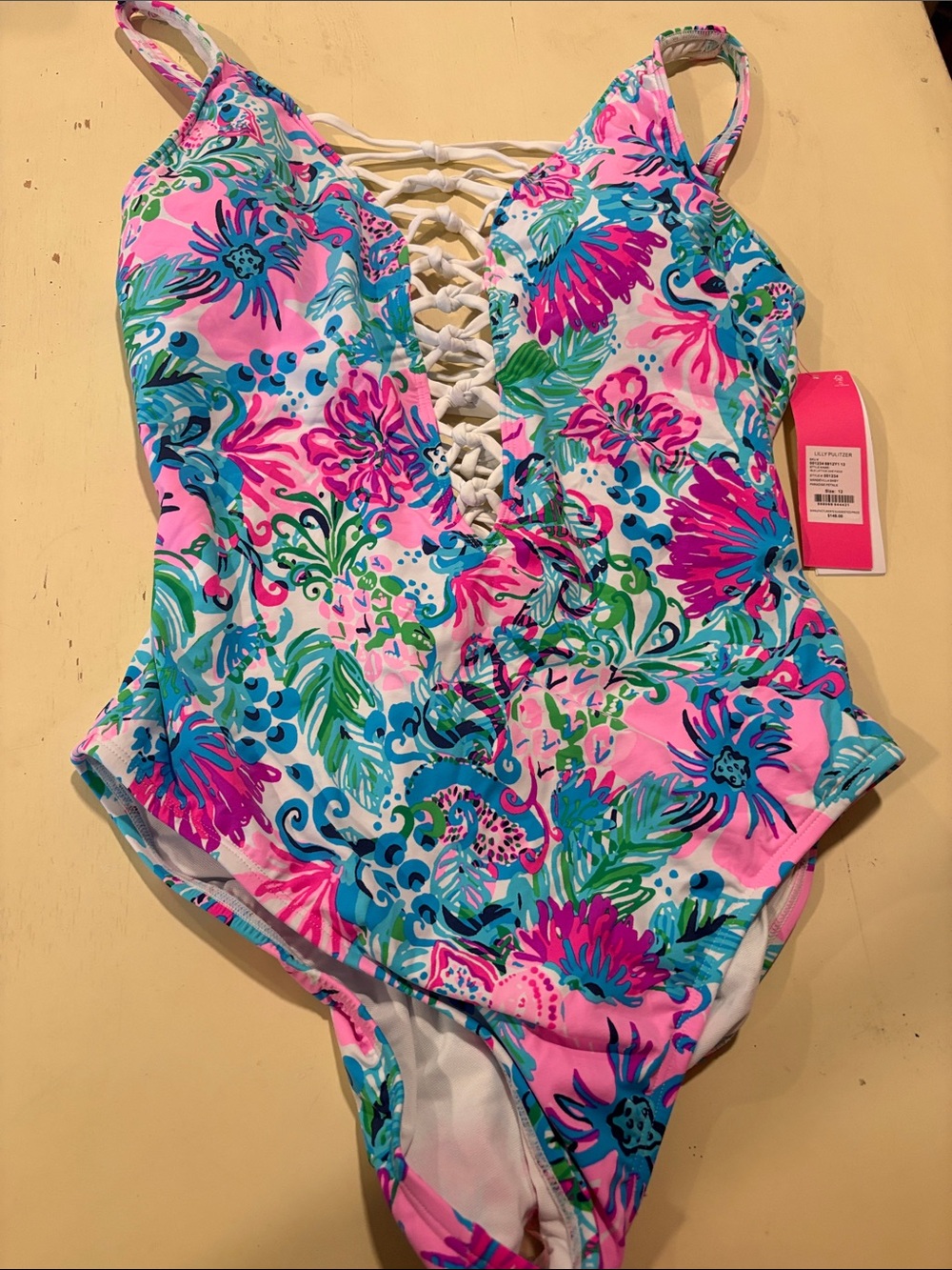 Lilly Pulitzer NWT Lattice swimsuit 12